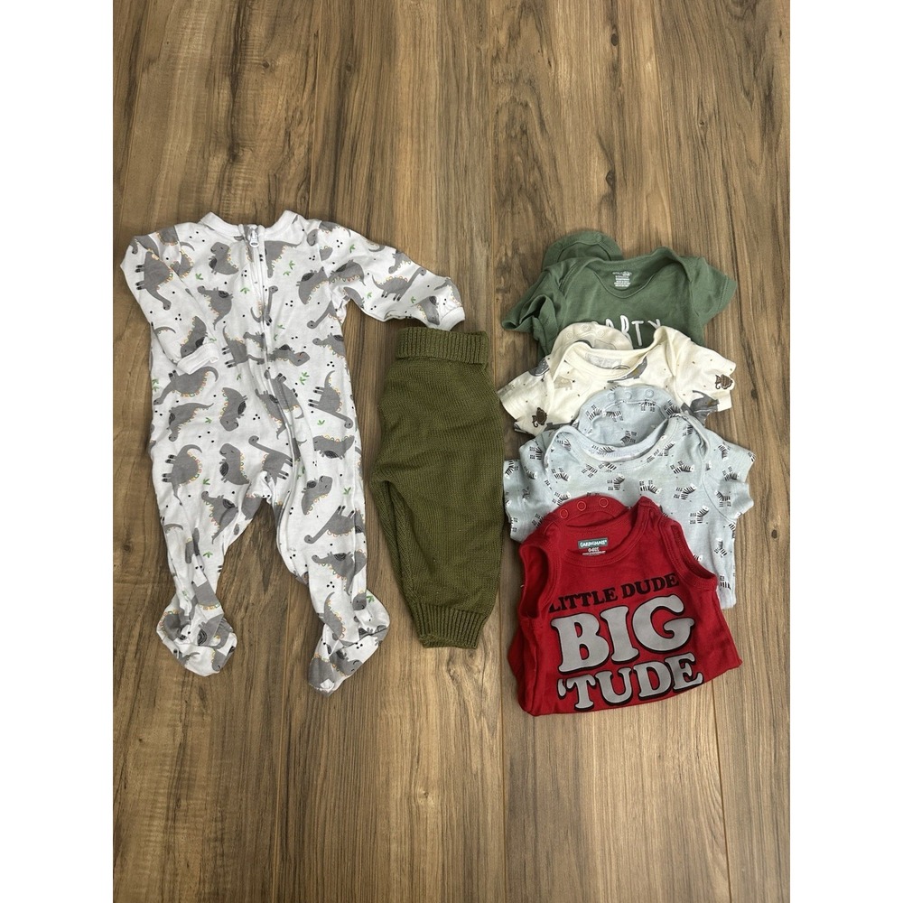Lot Of 6 Baby Boy Clothes Size 0-3 Months Mixed Styles And Brands - Picture 1 of 9